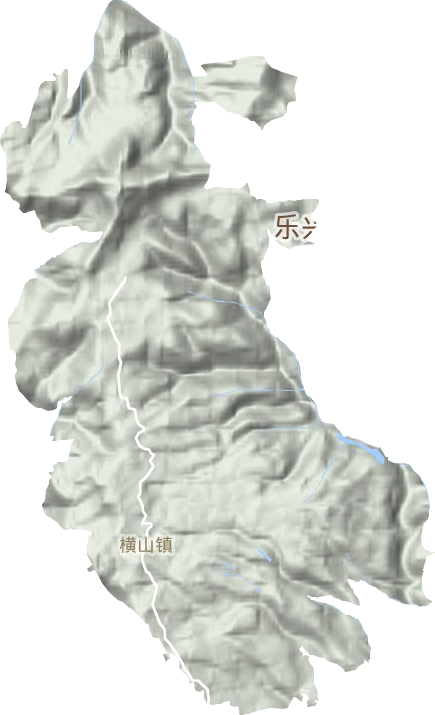 横山镇地形地图