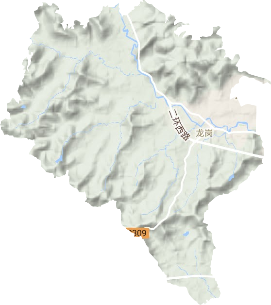 龙岗街道地形地图