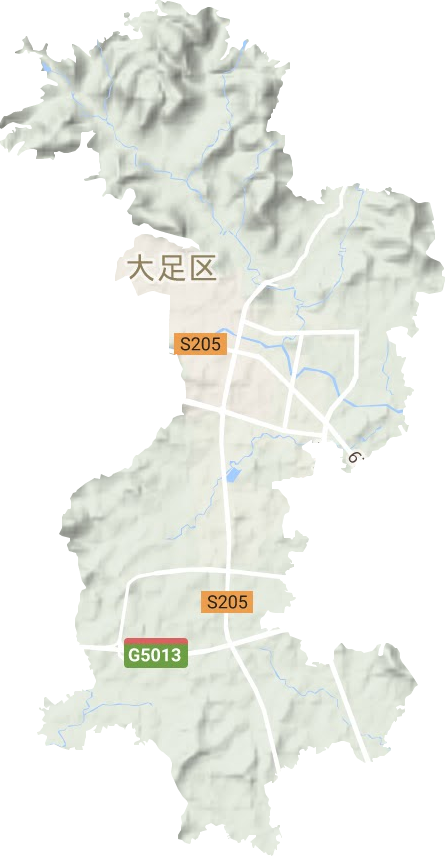棠香街道地形地图