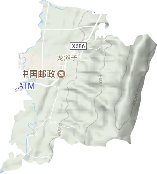 龙滩子街道地形地图