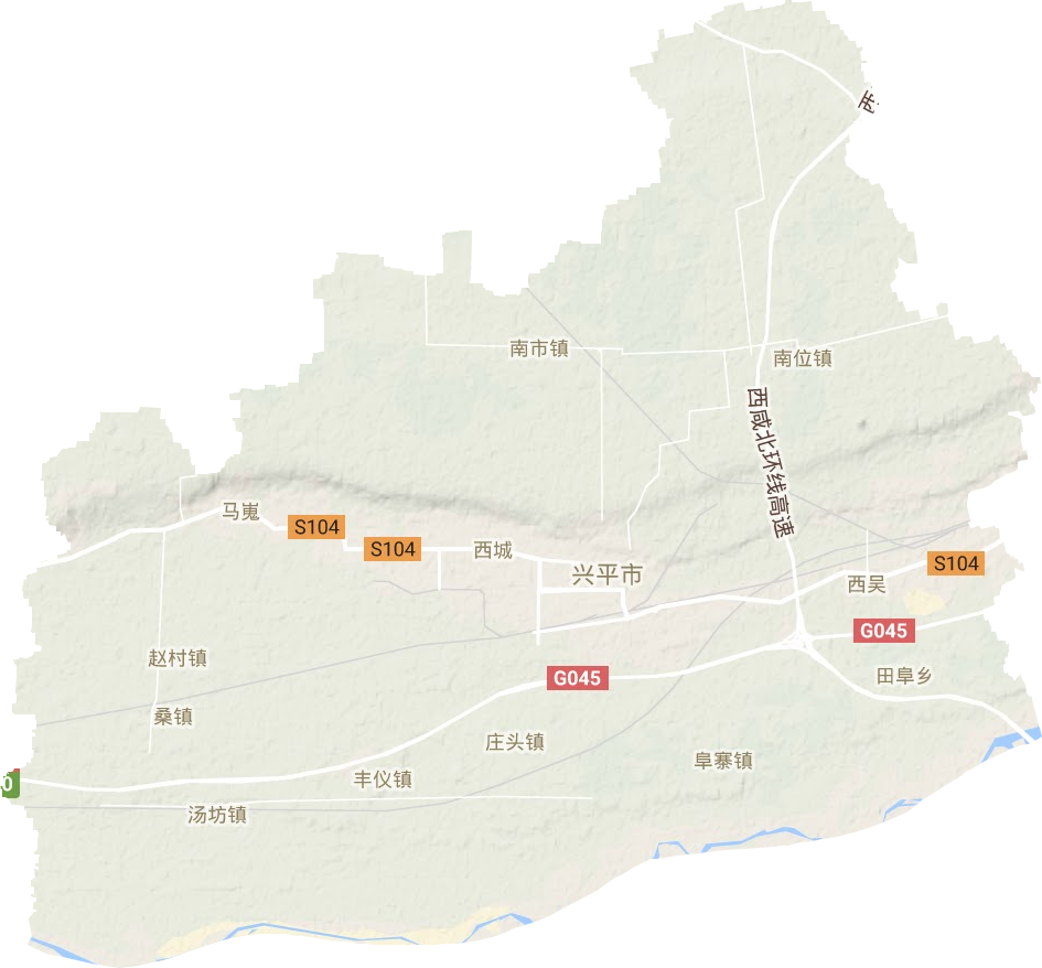 兴平市地形地图