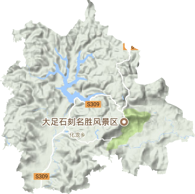 宝顶镇地形地图