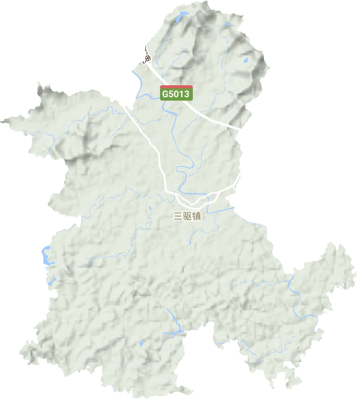 三驱镇地形地图