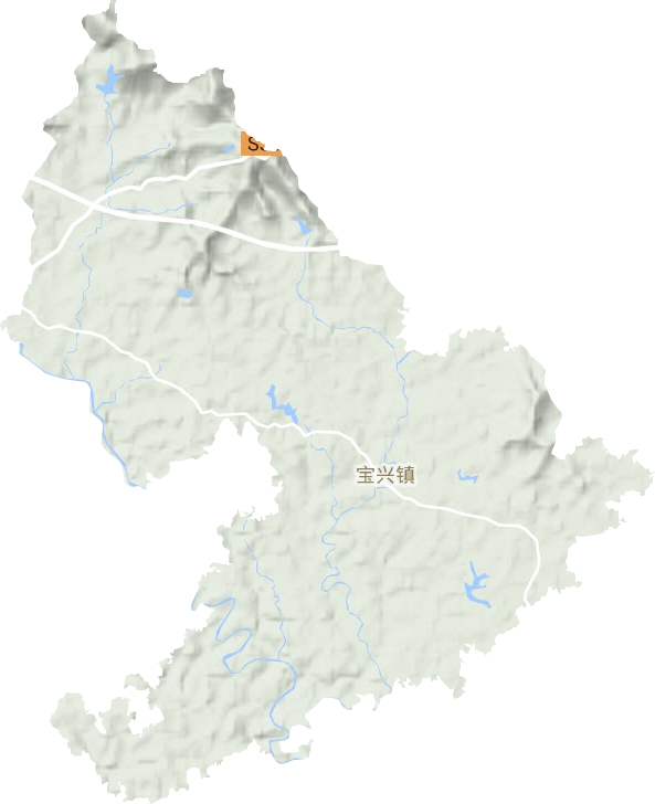 宝兴镇地形地图