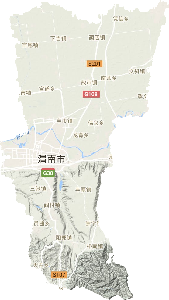 临渭区地形地图