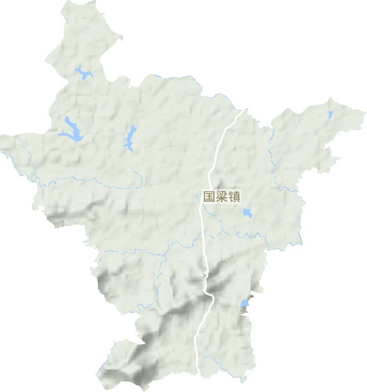 国梁镇地形地图
