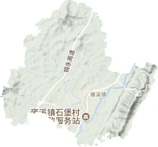 雍溪镇地形地图