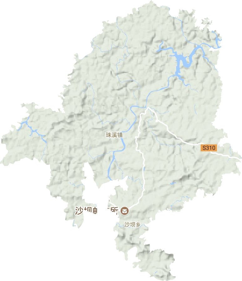 珠溪镇地形地图