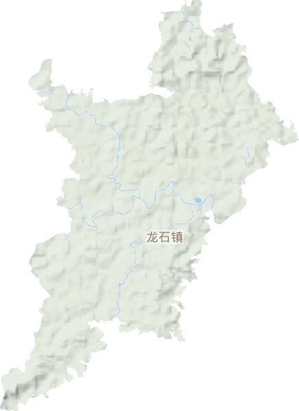 龙石镇地形地图
