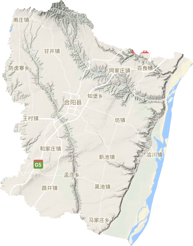 合阳县地形地图