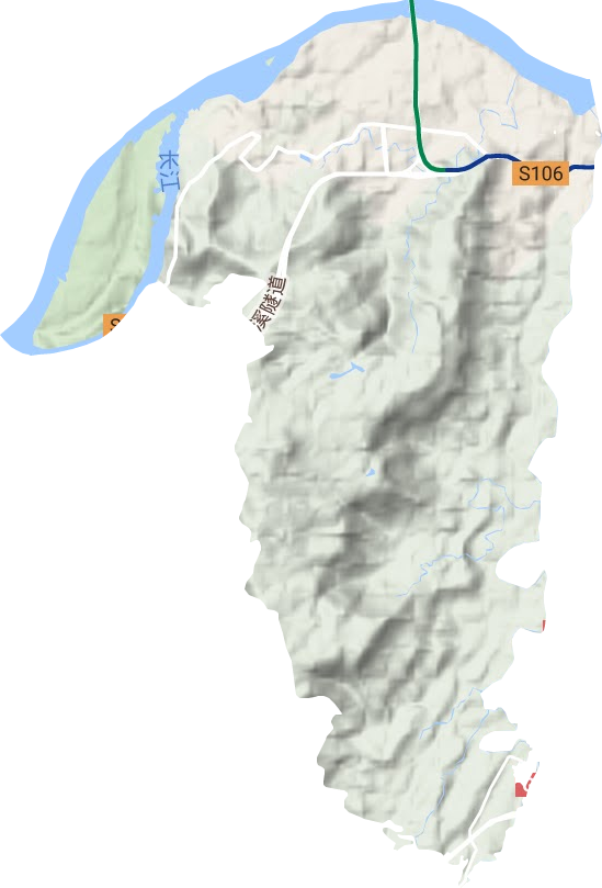 鱼洞街道地形地图