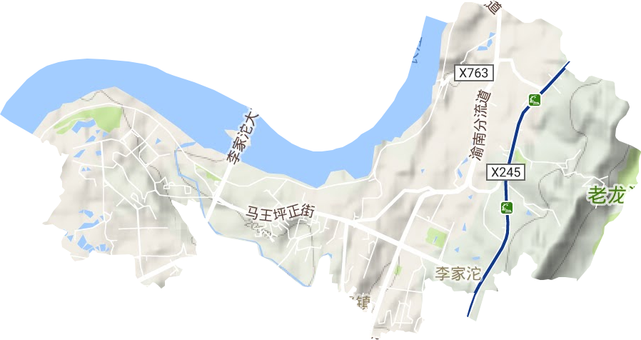 李家沱街道地形地图