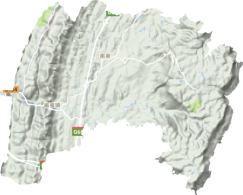 南泉街道地形地图