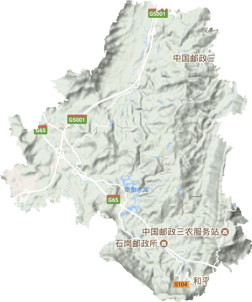 南彭街道地形地图