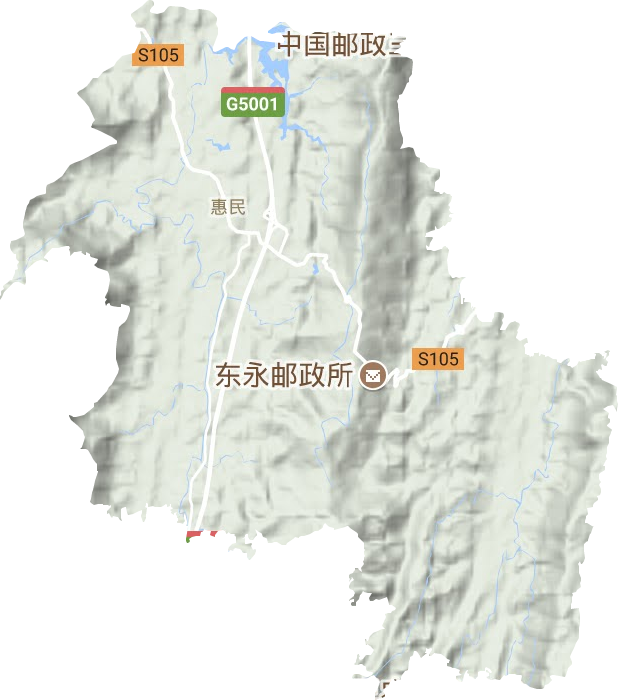 惠民街道地形地图
