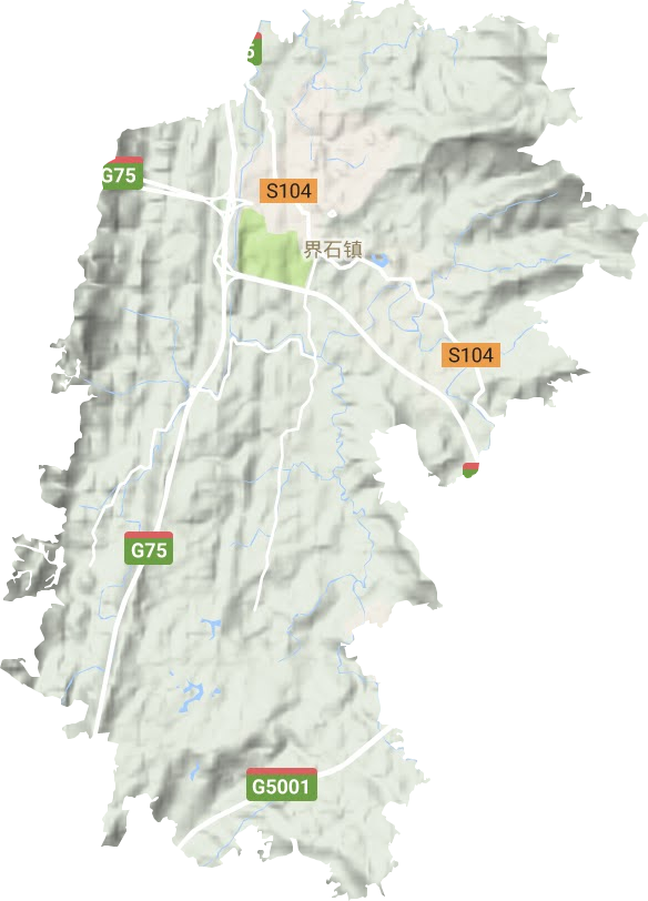界石镇地形地图
