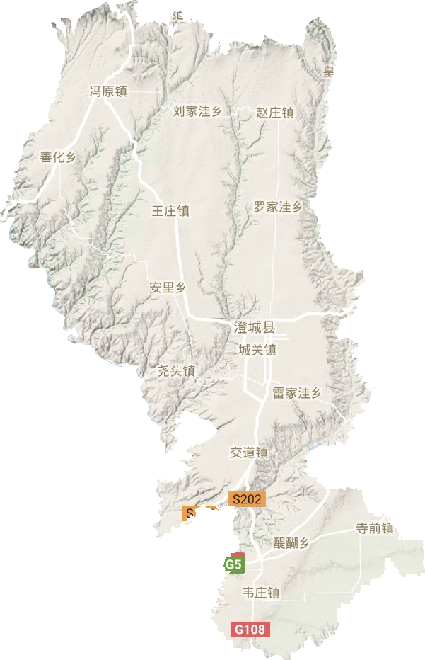 澄城县地形地图