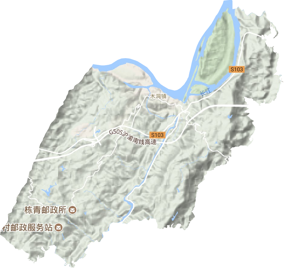 木洞镇地形地图