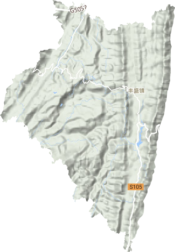 丰盛镇地形地图