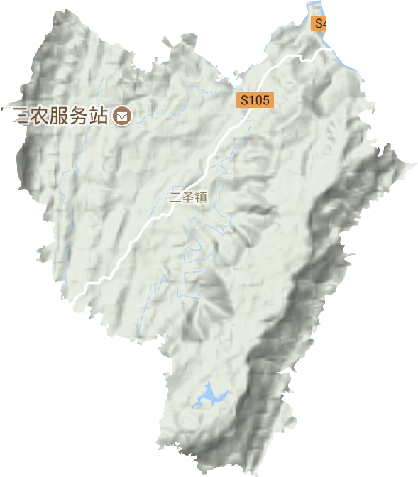 二圣镇地形地图