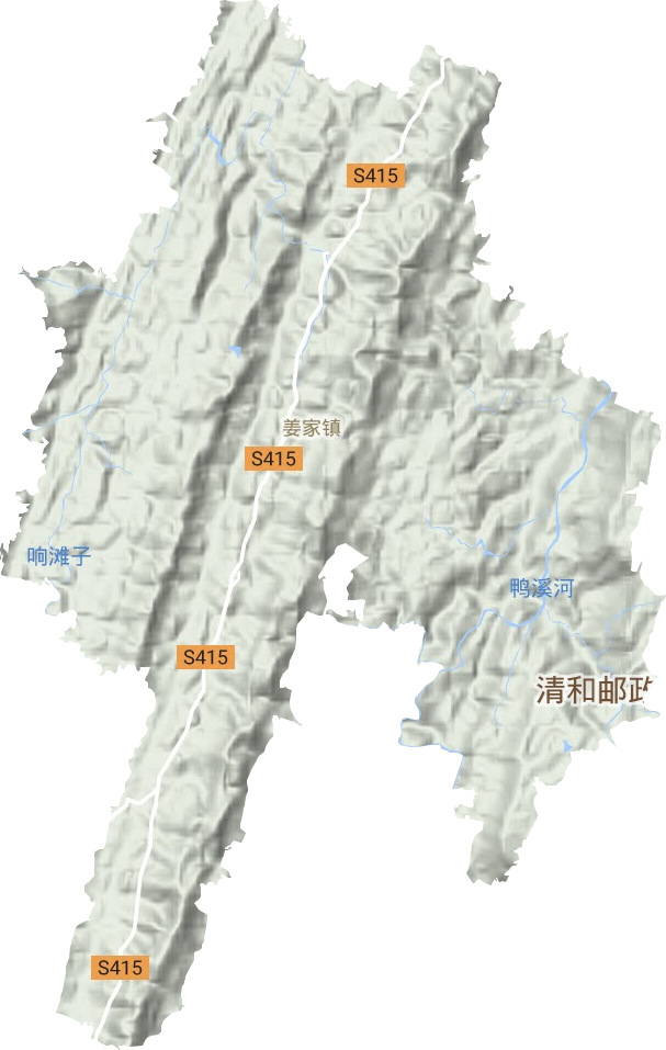姜家镇地形地图