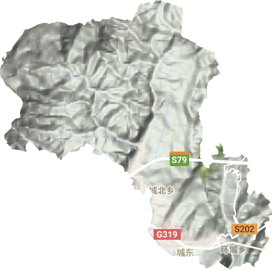 城东街道地形地图