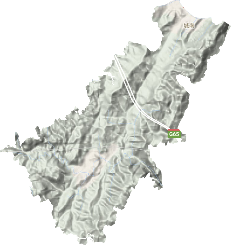 城南街道地形地图