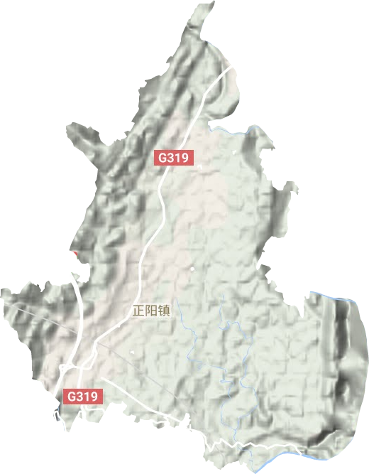 正阳街道地形地图
