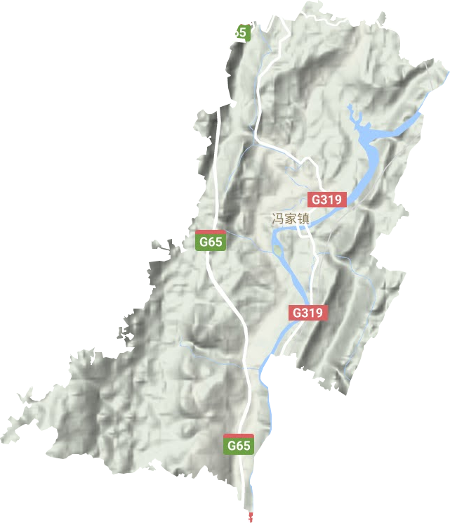 冯家街道地形地图