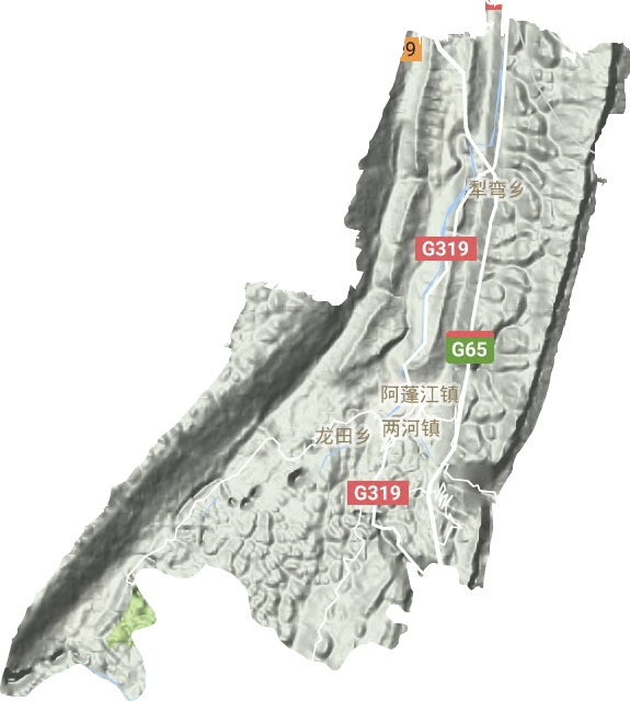 阿蓬江镇地形地图
