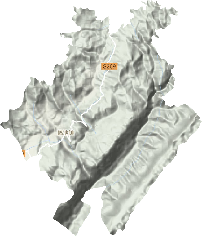 鹅池镇地形地图