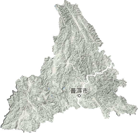 普洱市地形地图
