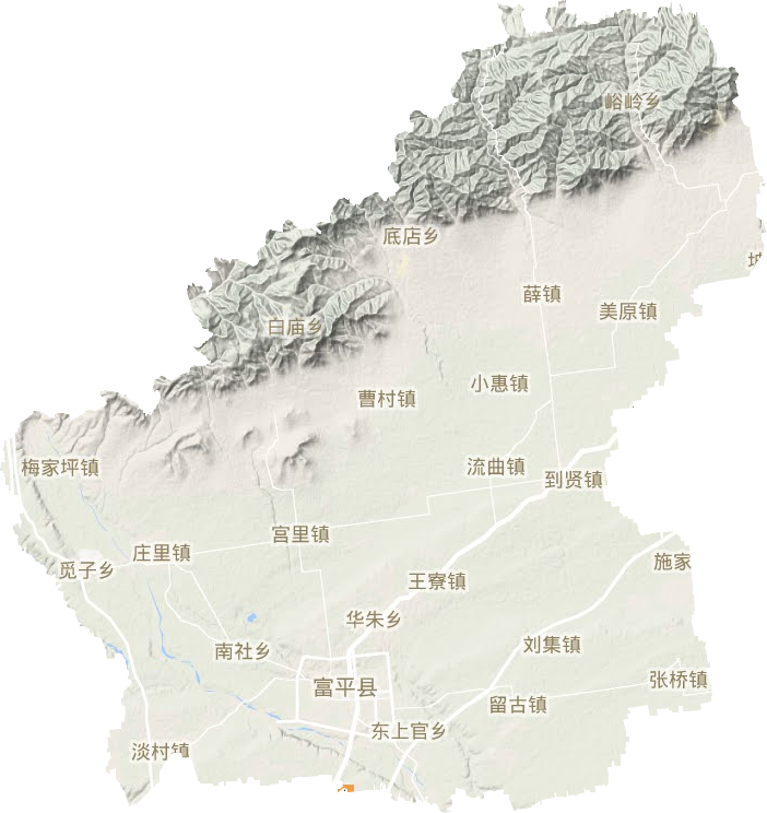 富平县地形地图