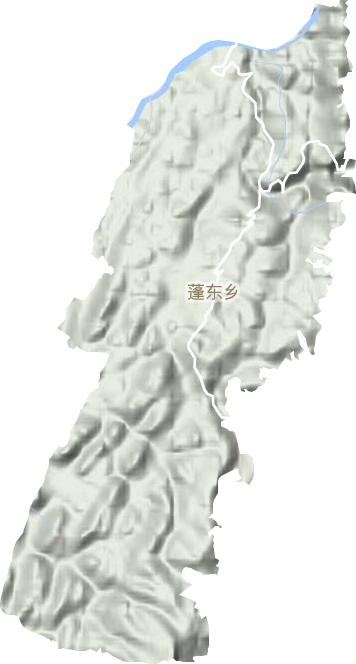蓬东乡地形地图