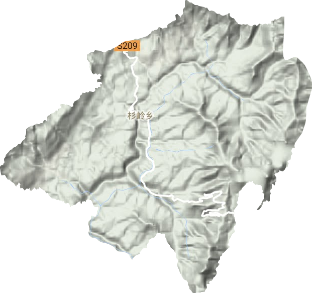 杉岭乡地形地图