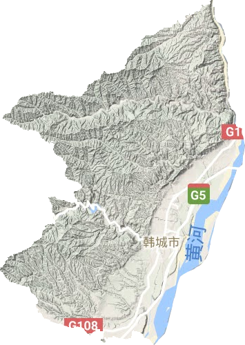 韩城市地形地图