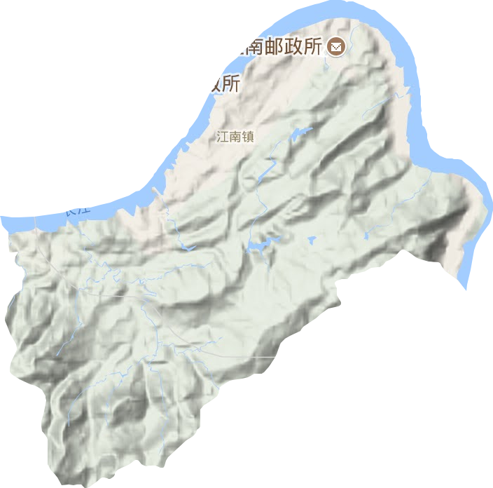 江南街道地形地图