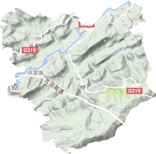 但渡镇地形地图