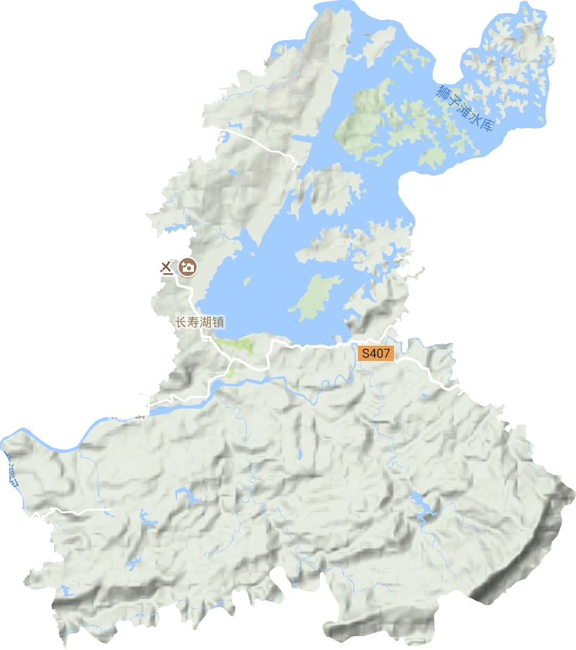 长寿湖镇地形地图