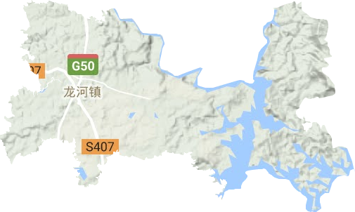 龙河镇地形地图