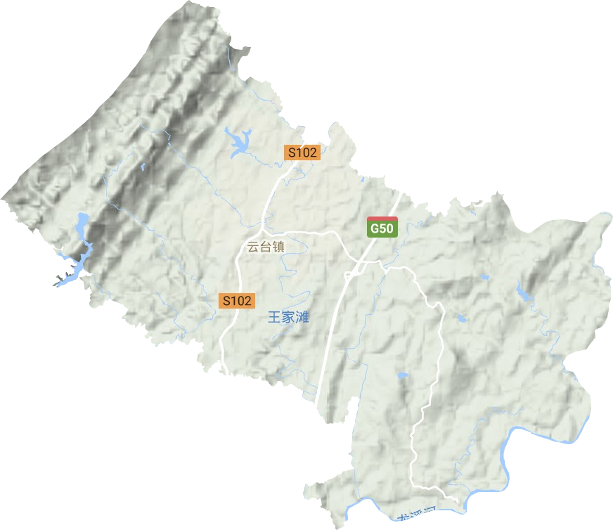 云台镇地形地图