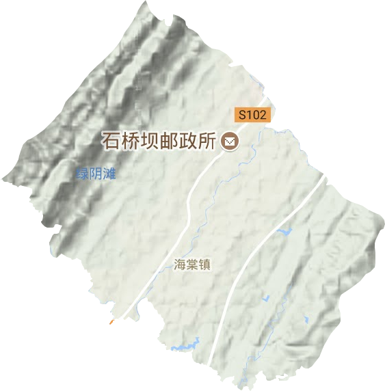海棠镇地形地图