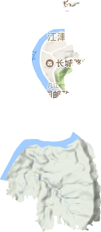 几江街道地形地图
