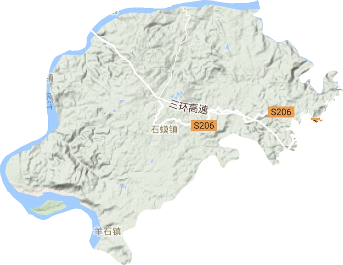 石蟆镇地形地图