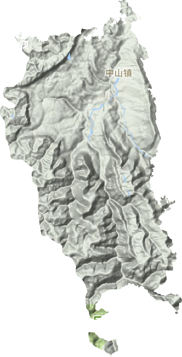 中山镇地形地图