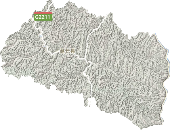 延长县地形地图