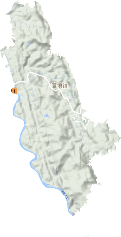 夏坝镇地形地图