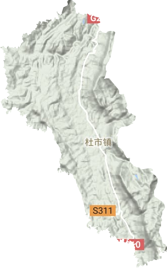 杜市镇地形地图