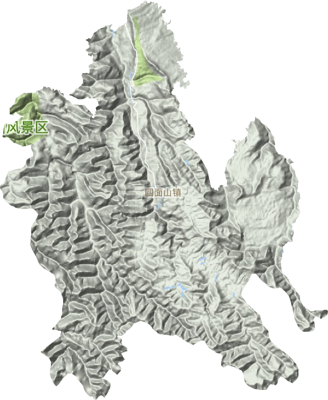 四面山镇地形地图