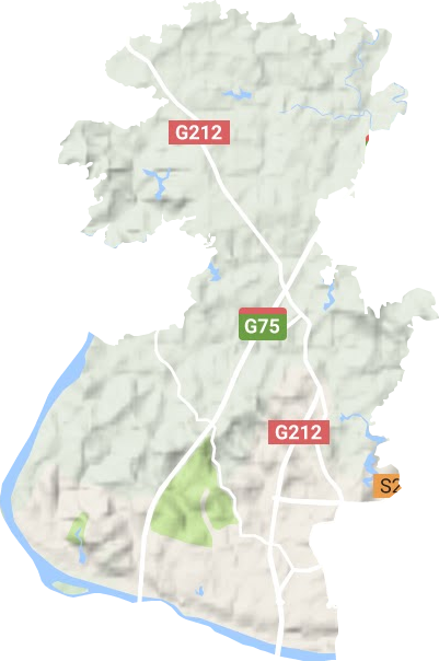 合阳城街道地形地图
